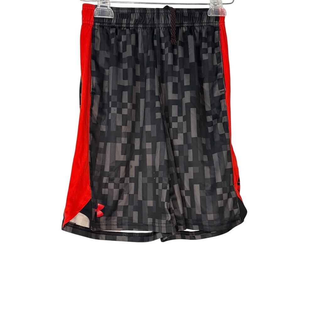 Under Armour Red and Black Youth Medium Athletic Shorts